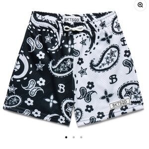Bucket Squad Kids Black and White Paisley Shorts